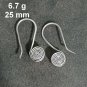 FINE SILVER EARRINGS CRAFT VINTAGE WOMEN DANGLES 6g MINI SPIRAL HOOK #RE109