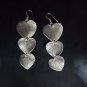 FINE SILVER EARRINGS CRAFT VINTAGE DANGLES 10g triple poh leaves #RE162