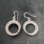 FINE SILVER EARRINGS CRAFT VINTAGE WOMEN DANGLES 8g HAMMERED HOOP CHARMS #REE68