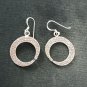 FINE SILVER EARRINGS CRAFT VINTAGE WOMEN DANGLES 8g HAMMERED HOOP CHARMS #REE68