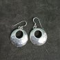 FINE SILVER EARRINGS CRAFT VINTAGE WOMEN DANGLES 6g HAMMERED HOOP CHARMS #RE119