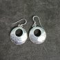 FINE SILVER EARRINGS CRAFT VINTAGE WOMEN DANGLES 6g HAMMERED HOOP CHARMS #RE119