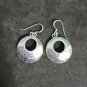 FINE SILVER EARRINGS CRAFT VINTAGE WOMEN DANGLES 6g HAMMERED HOOP CHARMS #RE119