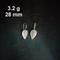 FINE SILVER EARRINGS CRAFT VINTAGE DANGLES 3g MINIMALIST NATURE LEAF #RE189