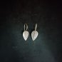 FINE SILVER EARRINGS CRAFT VINTAGE DANGLES 3g MINIMALIST NATURE LEAF #RE189
