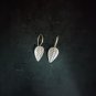 FINE SILVER EARRINGS CRAFT VINTAGE DANGLES 3g MINIMALIST NATURE LEAF #RE189