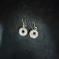FINE SILVER EARRINGS CRAFT VINTAGE DANGLES 5g MINI Unique Geometric HOOP #RE184