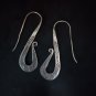 FINE SILVER EARRINGS CRAFT VINTAGE WOMEN DANGLES 7g SCULPTED HOOK #RE150