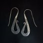 FINE SILVER EARRINGS CRAFT VINTAGE WOMEN DANGLES 7g SCULPTED HOOK #RE150