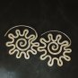 FINE SILVER EARRINGS CRAFT VINTAGE WOMEN DANGLES 15g Spiral Sunburst #RE124