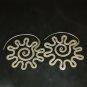 FINE SILVER EARRINGS CRAFT VINTAGE WOMEN DANGLES 15g Spiral Sunburst #RE124
