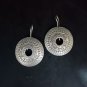 FINE SILVER EARRINGS CRAFT VINTAGE DANGLES 9g Geometric Tribal Round #RE159