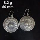 FINE SILVER EARRINGS CRAFT VINTAGE DANGLES 8g ETHNIC GOTHIC ENGRAVED #RE176