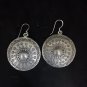 FINE SILVER EARRINGS CRAFT VINTAGE DANGLES 8g ETHNIC GOTHIC ENGRAVED #RE176