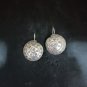 FINE SILVER EARRINGS CRAFT VINTAGE DANGLES 6g Intricate embossed round #RE256