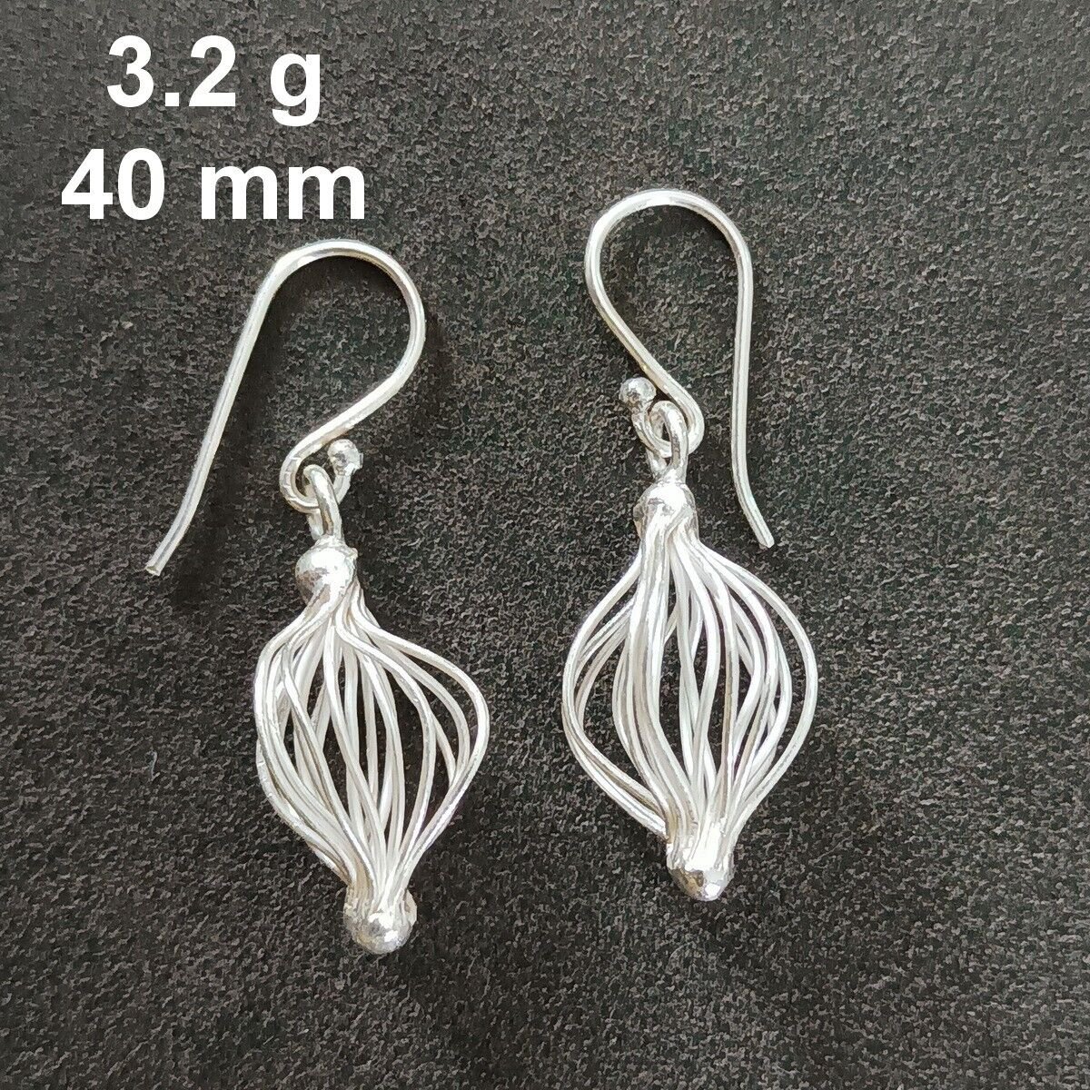 FINE SILVER EARRINGS CRAFT VINTAGE WOMEN DANGLES 3g GALIC CHARMS #REE80