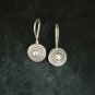FINE SILVER EARRINGS CRAFT VINTAGE WOMEN DANGLES 1g MINI SIMPLE ROUND #RE152