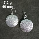 FINE SILVER EARRINGS CRAFT VINTAGE WOMEN DANGLES 7g EMBOSSED CARF CHARMS #RE118