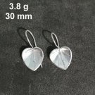 FINE SILVER EARRINGS CRAFT VINTAGE WOMEN DANGLES 3g MINI HEART LEAF #RE121