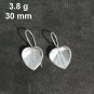 FINE SILVER EARRINGS CRAFT VINTAGE WOMEN DANGLES 3g MINI HEART LEAF #RE121
