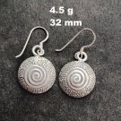 FINE SILVER EARRINGS NO STONE CRAFT VINTAGE DANGLES 4g ROUND FILIGREE #RE062