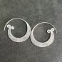 FINE SILVER EARRINGS CRAFT VINTAGE WOMEN DANGLES 10g BIG ROUND LOOP #RE103