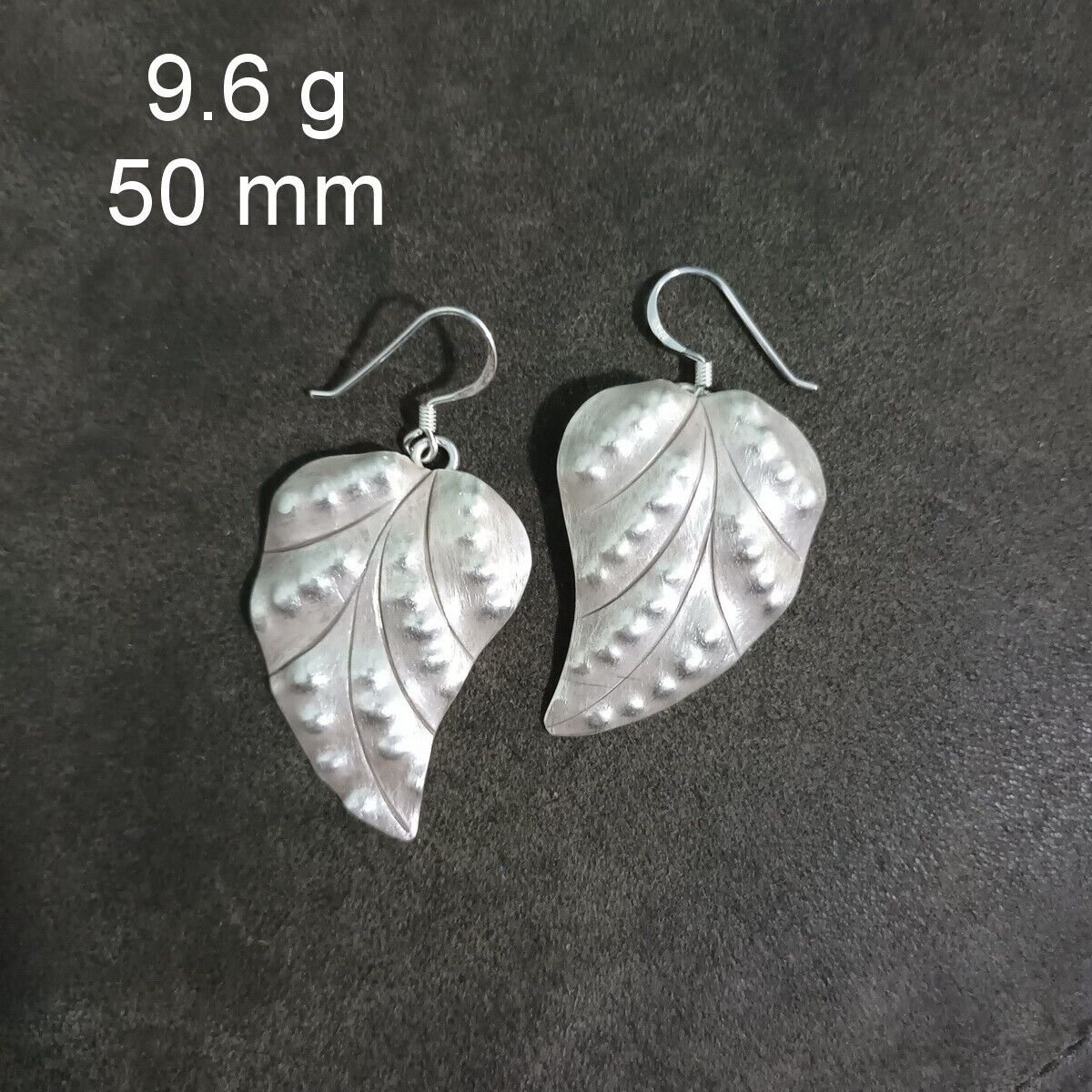 FINE SILVER EARRINGS CRAFT VINTAGE DANGLES 9g Classic Allure leaf #RE214