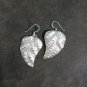 FINE SILVER EARRINGS CRAFT VINTAGE DANGLES 9g Classic Allure leaf #RE214