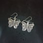 FINE SILVER EARRINGS CRAFT VINTAGE DANGLES 7g Rustic Romance butterfly #RE244