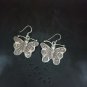 FINE SILVER EARRINGS CRAFT VINTAGE DANGLES 7g Rustic Romance butterfly #RE244