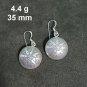 FINE SILVER EARRINGS CRAFT VINTAGE WOMEN DANGLES 4g MINI EMBOSSED CHARMS #RE116