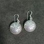 FINE SILVER EARRINGS CRAFT VINTAGE WOMEN DANGLES 4g MINI EMBOSSED CHARMS #RE116