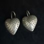 FINE SILVER EARRINGS CRAFT VINTAGE DANGLES 4g Boho Bohemian hearts #RE170