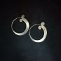 FINE SILVER EARRINGS CRAFT VINTAGE WOMEN DANGLES 6g REFINED HOOP #RE147