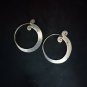 FINE SILVER EARRINGS CRAFT VINTAGE WOMEN DANGLES 6g REFINED HOOP #RE147