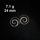 FINE SILVER EARRINGS CRAFT VINTAGE DANGLES 7g SPIRAL Engraved PATTERN #RE208