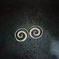 FINE SILVER EARRINGS CRAFT VINTAGE DANGLES 7g SPIRAL Engraved PATTERN #RE208