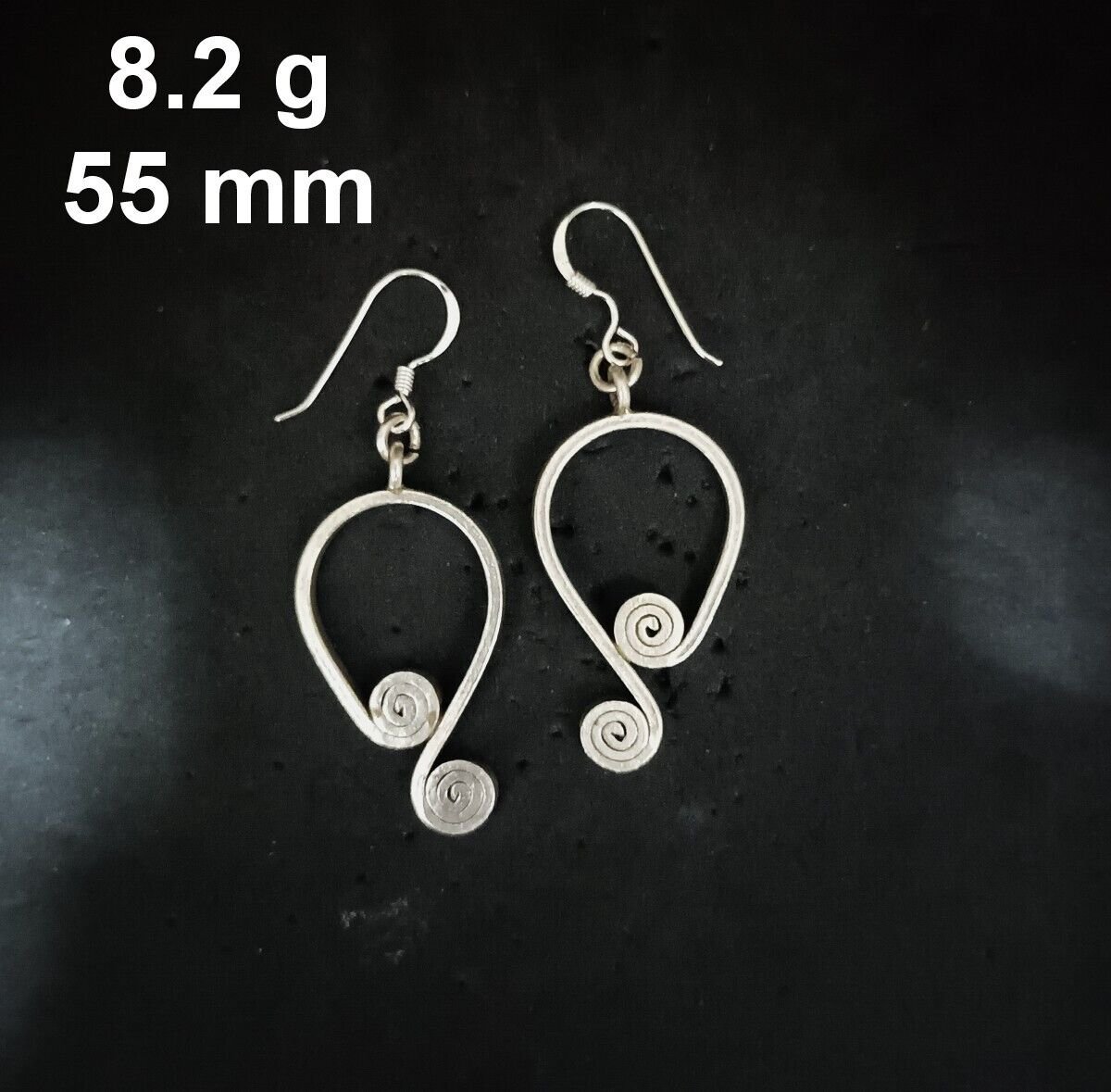 FINE SILVER EARRINGS CRAFT VINTAGE DANGLES 8g Rustic Harmony #RE284