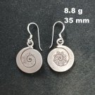 FINE SILVER EARRINGS CRAFT VINTAGE WOMEN DANGLES 8g SPIRAL ROUND CHARMS #REE79