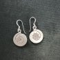 FINE SILVER EARRINGS CRAFT VINTAGE WOMEN DANGLES 8g SPIRAL ROUND CHARMS #REE79