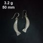 FINE SILVER EARRINGS CRAFT VINTAGE DANGLES 3g Unique Fish Shaped charms #RE165