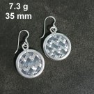 FINE SILVER EARRINGS CRAFT VINTAGE WOMEN DANGLES 7g TWO TONE WELLE #RE114