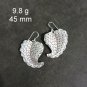 FINE SILVER EARRINGS CRAFT VINTAGE DANGLES 9g Art Deco artisan leaf #RE225