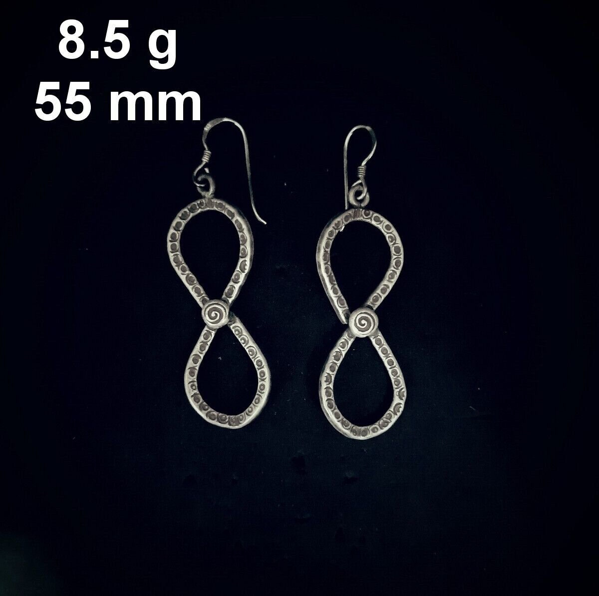 FINE SILVER EARRINGS CRAFT VINTAGE DANGLES 8g Charming Lost in Time #RE289