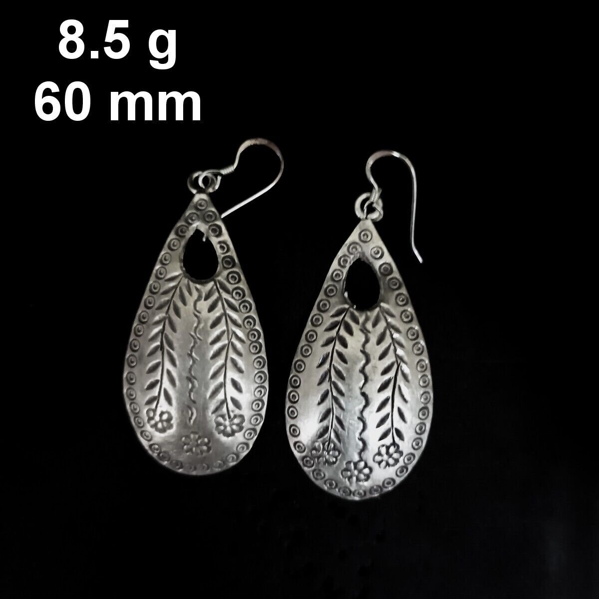 FINE SILVER EARRINGS CRAFT VINTAGE DANGLES 8g UNIQUE Craftsmanship #RE203