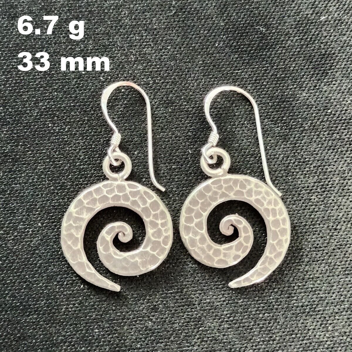 FINE SILVER EARRINGS CRAFT VINTAGE WOMEN DANGLES 6g SPIRAL CHARMS #REE69