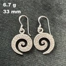 FINE SILVER EARRINGS CRAFT VINTAGE WOMEN DANGLES 6g SPIRAL CHARMS #REE69