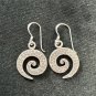 FINE SILVER EARRINGS CRAFT VINTAGE WOMEN DANGLES 6g SPIRAL CHARMS #REE69