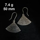 FINE SILVER EARRINGS CRAFT VINTAGE DANGLES 7g Geometric Engraved PATTERN #RE207