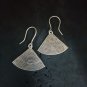 FINE SILVER EARRINGS CRAFT VINTAGE DANGLES 7g Geometric Engraved PATTERN #RE207